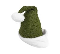 NOLITOY Gorro de Punto Verde de Invierno Trenzas Accesorio Navideño Divertido para Adultos Sombrero Cálido para Fiestas y Suministros de Festivales Talla Única Adaptable