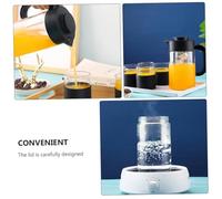 NOLITOY Jarra de Agua Grande de Vidrio Transparente Resistente al Calor con Indicador para y Té Tetera Multifuncional para Bebidas Frías y Calientes
