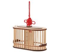 NOLITOY Jaula de Madera para Grillos Diseño Ovalado y Doble Rejilla, Unidad Única para Transporte Seguro y Observación en Entornos Naturales y Escolares