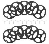 NOLITOY Juego de 10 Ganchos Metálicos con Clip de Bloqueo y 10 Placas Negras para Fijación de Fundas de Asiento de Coche, Accesorios de Interior Resistentes y Compatibles para Protección