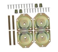 NOLITOY Juego de 4 Placas de Montaje en Ángulo 12° para Patas de Muebles, Kit Reparación Patas de Sofá y Silla, Placas de Hierro 70x67x1.2mm Tornillos, Conector y Fijador para Muebles