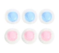 NOLITOY Juego de 6 Borlas de Polvo para, Aplicador Compacto en Felpa, Adecuado para Cuidado Infantil y Uso Portátil en Hogar y Viajes, Colores Azul Claro y Rosa, Accesorio