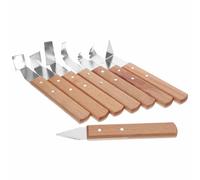 NOLITOY Juego de 8 Herramientas para Cerámica Mango de Madera Cuchillos de Acero Inoxidable para Tallar Modelar y Esculpir Arcilla Procesos de Escultura Manual Color Color Aleatorio