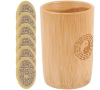 NOLITOY Juego de Adivinación Accesorio Fácil de Usar Cubo de y de Cobre Estilo Chino Vintage para Feng Shui para Templo y Ocasiones