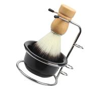 NOLITOY Juego De Afeitado 3 Piezas Brocha De Afeitar Suave Taza De Afeitar Metálica Soporte 201 Acero Inoxidable Cuidado Personal Hombre Baño