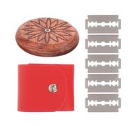 NOLITOY Juego de Cortadores para Pan de Madera de Flor de Palo Rosa Cuchillas para Marcar Pan Herramienta para Recortar y Forma a Masas Mango Antideslizante Adecuado para Hogar y