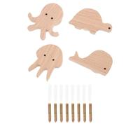 NOLITOY Juego de Ganchos de Pared de Roble Diseño de Animales, Fáciles de Instalar y Multifuncionales para Colgar Sombreros y Batas Hogar