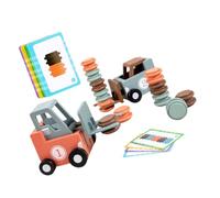 NOLITOY Juego de Mesa Educativo Infantil Modelo de Carretilla Elevadora de Madera, Juguete Didáctico Pequeño para Desarrollo Temprano y Aprendizaje de Ingeniería, Adecuado Niñas