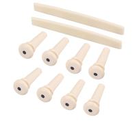 NOLITOY Juego de Pasadores y Tuercas para Puente de Guitarra Acústica, 8 Clavijas y 2 Sillines de Plástico, Accesorios de Repuesto para Puente Rígido de Guitarra Folk, Piezas Compatibles