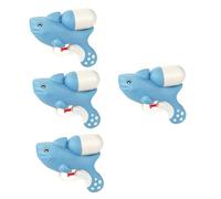 NOLITOY Juguete Disparador de Agua Mini Tiburón 4 Piezas, Pistola Acuática de Plástico Duradero, Color Azul, Adecuado para Fiestas en Piscina y Playa, Juguetes Acuáticos Infantiles