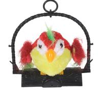 NOLITOY Juguete Educativo para Loro Parlante Eléctrico Rojo sin Batería, Decoración Colgante Grabación y Movimiento de Cabeza y Alas, Juguete de Aprendizaje Temprano Interactivo