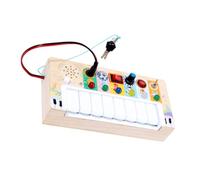 NOLITOY Juguete Eléctrico Piano Infantil Led Compacto De Madera para Niños Pequeños, Portátil y Resistente, Adecuado para Aprendizaje Musical y Juegos Educativos En Casa o Parque,