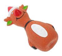 NOLITOY Juguete Navideño para Perros de Látex con Sonido Chirriante Diseño de Santa Claus y Muñeco de Nieve Juguete Masticable Interactivo para Cachorros Color Marrón Claro