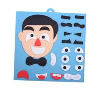 NOLITOY Juguete Rompecabezas Facial de Tela para Desarrollo Temprano Juego Educativo DIY Caras Cambiantes Tamaño Mediano Color Azul Padres Estimula Emociones y Coordinación Mano-Ojo