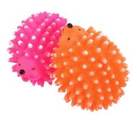 NOLITOY Juguetes Masticables de Látex y Juego Interactivo 2 Piezas para Perros Sonido Chirriante y Diseño de Erizo para Limpieza Dental Color Aleatorio