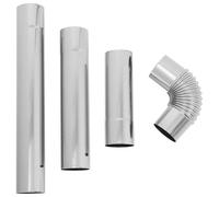 NOLITOY Kit de Tubos para Estufa de Pellets y Leña de Acero Inoxidable 4 Piezas Tubos Rectos 6X20 CM 6X30 CM 6X40 CM y Codo 6 CM para Chimenea y Conducto de Humos Evacuación