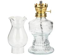 NOLITOY Lámpara de Aceite Vintage de Vidrio y Metal Lámpara de Queroseno Rústica para Interiores Luz Decorativa de Ambiente para Sala y Dormitorio
