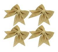 NOLITOY Lazos Navideños Dorados Purpurina 4 Piezas 12X15 CM para Árbol de Navidad Decoraciones DIY Adornos Colgantes para Manualidades y Decoración Festiva