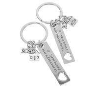 NOLITOY Llavero de Acero Inoxidable 2026 para Casa Nueva Juego de 2 Piezas Colgante Ligero y Resistente Obsequio de Inauguración Agente Inmobiliario