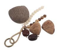 NOLITOY Maraca Africana de Mano Semillas Naturales y Cáscara de Nuez, Sonajero Tribal Artesanal, Campana de Percusión Portátil para Terapia de Sonido y Yoga, Instrumento Musical