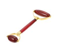 NOLITOY Masajeador De Belleza Facial Doble Cabezal 1 Unidad Tamaño Práctico Rodillo De Piedra Roja Para Piel Sensible Uso Manual Masaje y Relajación Profunda