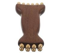 NOLITOY Masajeador Facial de Madera con Cuentas Doradas 1 Unidad Mini Massageador Cara Portátil Herramienta Manual de Masaje para Cuidado Piel y Relajación Muscular