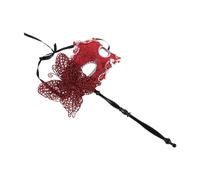 NOLITOY Máscara de Mascarada con Palo Dragón y Diseño de Ala Roja Máscara Veneciana Decorativa de Plástico Ligera para Fiestas de Carnaval Bailes de Graduación y Disfraces de Navidad