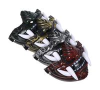 NOLITOY Máscaras de Cosplay Japonesas para Fiesta Halloween 4 Piezas Mascarilla Segura Colmillos Colores Dorado Verde Rojo Plata Accesorio para Disfraz y Carnaval