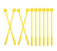 NOLITOY Mazos para Instrumentos de Percusión 10 Piezas, Baquetas de Plástico Amarillas de 20 Cm, Accesorios para Batería, Marimba y Xilófono, Ideales para Principiantes y Músicos