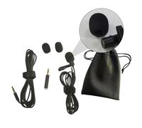 NOLITOY Micrófono de Solapa Clip de Plástico Abs, Kit 2 Cables de Extensión y Clips Metálicos Fuertes para Grabación Manos Libres en Laptops y VCR
