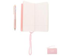 NOLITOY Mini Cuaderno de Bolsillo Portátil Rosa con Tapa de Pu, Bloc de Notas Pequeño con Ranura para Bolígrafo Silencioso, Adecuado para Oficina, Escuela y Material de Oficina