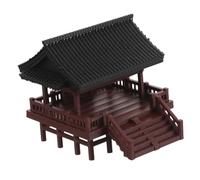 NOLITOY Miniature Double Layer Chinese Pavilion Ornament Traditional Architectural Model For Fish Tank and Desktop Decor Compact Cultural Artwork Realistic Micro Landscape Design