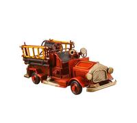 NOLITOY Modelo de Camión de Bomberos Hierro Forjado Rojo Decoración Vintage para Escritorio y Hogar Adorno Creativo y Artesanal Ornamental Retro para Oficina y Colección