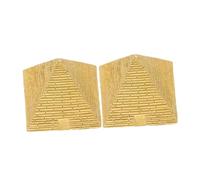 NOLITOY Modelo de Pirámide Egipcia de Resina Dorada, Figura Piramidal Pequeña, Decoración Vintage para Hogar y Oficina, Accesorio Decorativo de Mesa, Pack de 2 Piezas