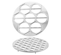 NOLITOY Molde para Hacer Ravioles y Albóndigas 2 Piezas de Aleación de Aluminio, Prensa Grande de 37 y 7 Agujeros, Herramienta Versátil para Kit Hacer Pasta en Reuniones Familiares