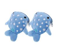NOLITOY Monedero De Cambio y Monedero Pequeño De Tiburón Peluche, Material Suave, Cremallera, para Mujeres y Niñas, Bolso Kawaii para Monedas y Cosméticos, Pack De 2 Piezas Azul