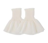 NOLITOY Muñequeras Elásticas para Mujer 1 Par, Puños Falsos de Camisa de Hilo, Accesorios Decorativos Diy, Color Natural, Talla Única, Ideales para Prendas de Vestir y Manualidades