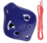 NOLITOY Ocarina de Cerámica Pequeña para Instrumento Musical Portátil para Principiantes Diseño Color Azul con Partitura y Cuerda Regalo Educativo