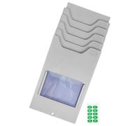 NOLITOY Organizador de Tarjetas de Plástico para Almacén Soporte de Pared 5 Ranuras 2 Unidades Expositor Resistente para Gestión de Inventarios y Portadocumentos Oficina y Fábrica