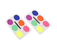 NOLITOY Paleta De Pintura Multicolor De 2 Uds Pintura Corporal A Base De Aceite De 6 Colores Con Pinceles Para Pintar La Cara Disfraz De Pintura Facial Para Maquillaje Teatral