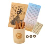 NOLITOY Palos de Adivinación Chinos de Bambú con Cubo y Libro Herramienta para Práctica de Tai Chi Decoración Vintage Precisa y Fácil de Usar para Principiantes