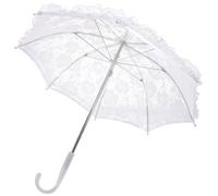 NOLITOY Paraguas de Encaje Blanco Vintage para Bodas y Celebraciones Accesorio Decorativo para Mujer y Niña Sombrilla Delicada para Sesiones de Fotos y Eventos Obsequios