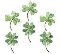 NOLITOY Parches Termoadhesivos de Bordado 6 Piezas Trébol y Hojas Verdes, Pegatinas para Ropa y Manualidades, Apliques Decorativos para Coser y Personalizar Prendas