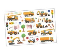 NOLITOY Pegatinas de Pared Infantiles de Dibujos Animados Excavadora y Semáforo Adhesivas de PVC Tamaño 40X60 CM para Decoración de Habitación Infantil y Ventanas