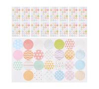 NOLITOY Pegatinas de Refuerzo para Agujeros de Papel, 20 Unidades, Adhesivas Autoadhesivas, Diseño Geométrico, para Reparación y Decoración de Hojas Sueltas en Oficina, Escuela y Hogar