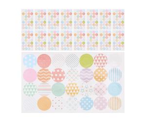 NOLITOY Pegatinas de Refuerzo para Agujeros de Papel, 20 Unidades, Adhesivas Autoadhesivas, Diseño Geométrico, para Reparación y Decoración de Hojas Sueltas en Oficina, Escuela y Hogar