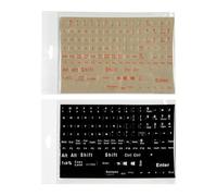 NOLITOY Pegatinas para Teclado Inglés PVC, 2 Hojas Letras Blancas y Transparentes, Compatibles Portátil y Ordenador de Escritorio, Ideales para Renovar y Proteger Teclados Usados