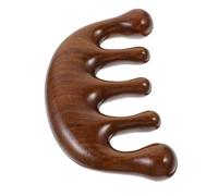 NOLITOY Peine Masajeador de Madera Artesanal Forma Creativa con Bordes Suaves para Masaje de Cuello y Cabeza Herramienta Relajante para Alivio de Estrés y Bienestar Regalo Práctico para