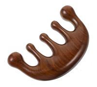 NOLITOY Peine Masajeador De Madera Artesanal Tamaño Mediano Masaje Corporal Para Uso Familiar Aire Libre Masajeador Simple De Cinco Dientes Color Oro Rosa