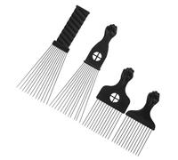 NOLITOY Peines Metálicos Para Cabello Afro 4 Unidades Variados, Acero Inoxidable, Para Selección y Peinado Profesional, Hombres y Estilistas, Uso En Peluquería y Cuidado Personal